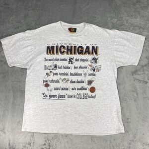 Vintage University of Michigan Shirt Mens Size XL Hockey Football Sports USA 90s